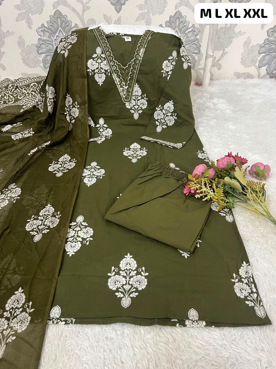 COTTON KURTI SETS💚🧡