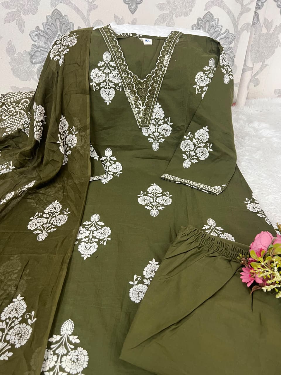 COTTON KURTI SETS💚🧡