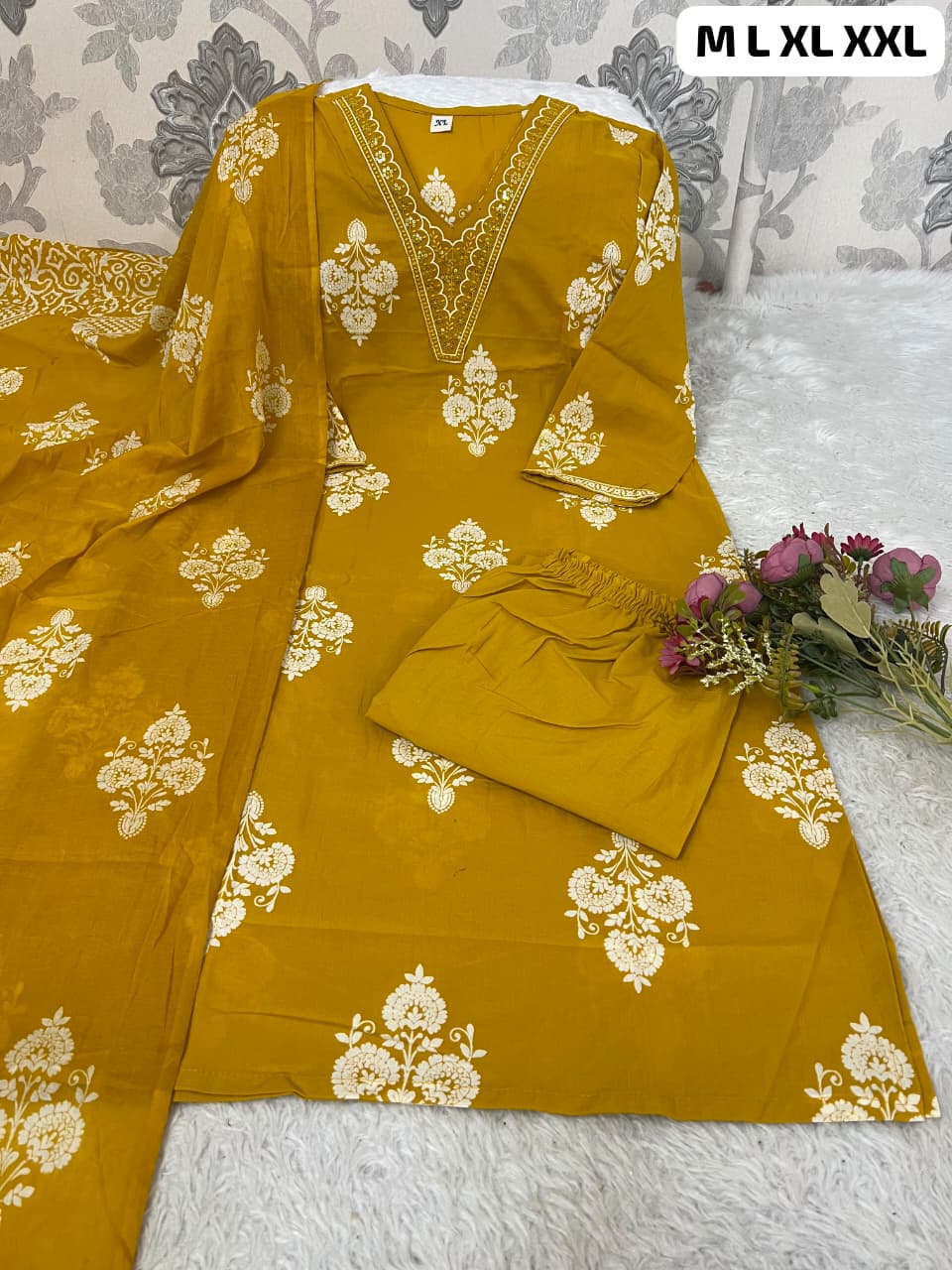 COTTON KURTI SETS💚🧡