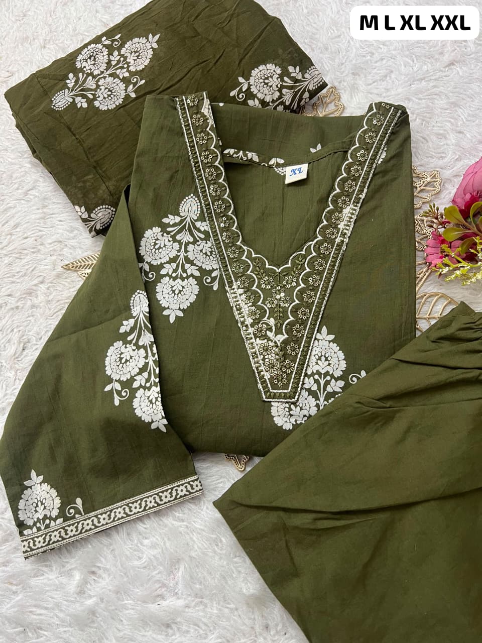 COTTON KURTI SETS💚🧡