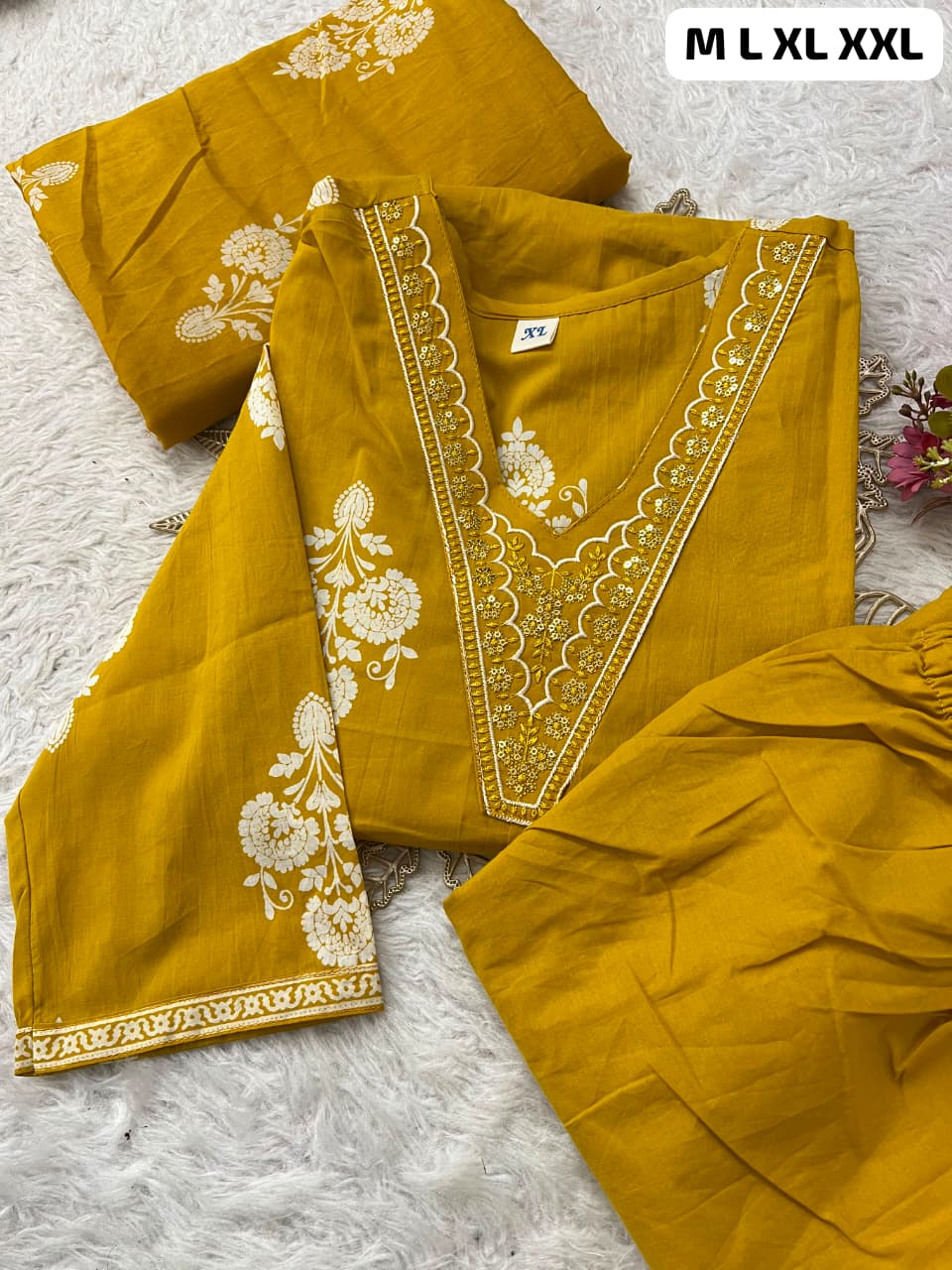 COTTON KURTI SETS💚🧡