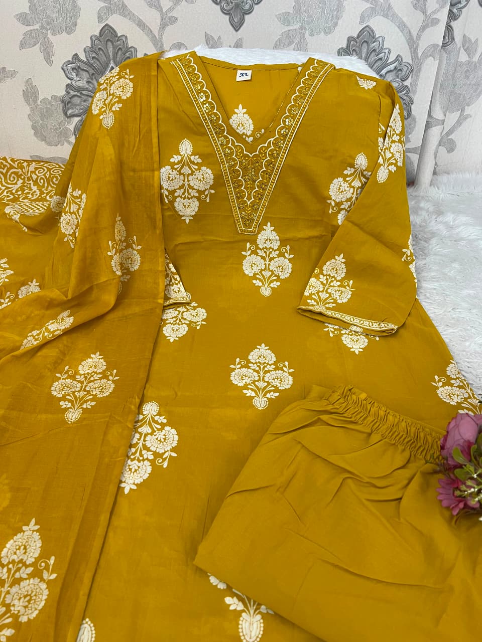 COTTON KURTI SETS💚🧡